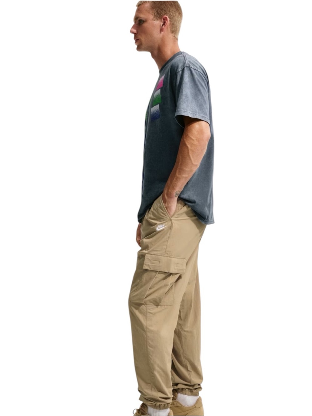 Nike Pants Club Cargo Trouser Men’s S Parachute Beige Sportswear Skater Jogger - Picture 7 of 7